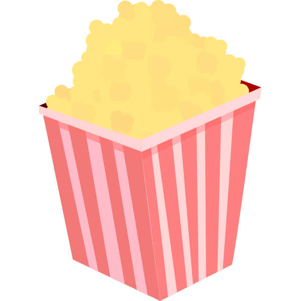 Popcorn in red stiped popcorn bag